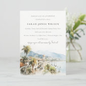 Invitation Santa Marta Colombia Watercolor Landscape Birthday (Debout devant)