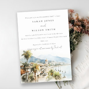 Invitation Santa Marta Colombie Paysage Aquarelle Engagement
