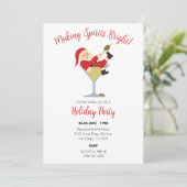 Invitation Santa Martini Christmas Party Invite (Debout devant)