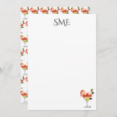 Invitation Santa Martini Monogram Thank You Cards (Devant / Derrière)