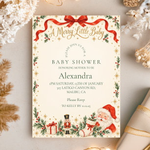 Invitation Santa Merry Little Baby Shower