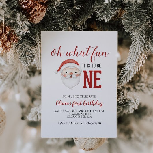 Invitation Santa Noël Premier Anniversaire