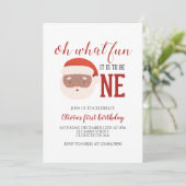 Invitation Santa Noël Premier Anniversaire (Debout devant)