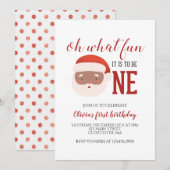 Invitation Santa Noël Premier Anniversaire (Devant / Derrière)