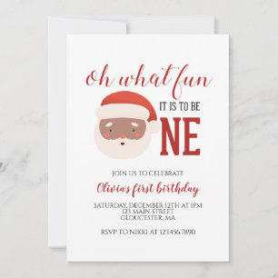 Invitation Santa Noël Premier Anniversaire
