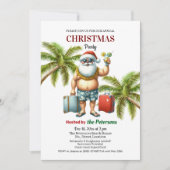 Invitation Santa on a Tropical Island Christmas Party (Devant)