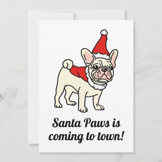 Invitation Santa Paws Frenchie Noël (Devant)