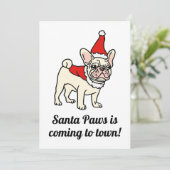 Invitation Santa Paws Frenchie Noël (Debout devant)