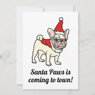 Invitation Santa Paws Frenchie Noël
