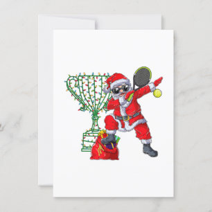 Invitation Santa qui fait le dab au tennis Noël cadeau hommes