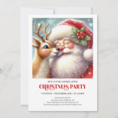 Invitation Santa Rudolph Traditional Christmas Party Invite (Devant)