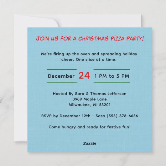 Invitation Santa’s Chimney Pizza Oven Christmas Gathering (Dos)