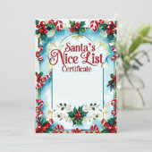 Invitation Santa’s Nice List Certificate for Boys (Debout devant)