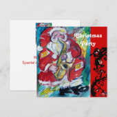 INVITATION SANTA & SAX, FÊTE DE NOËL (Devant / Derrière)