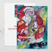 INVITATION SANTA & SAX, FÊTE DE NOËL (Devant / Derrière)