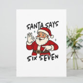 Invitation Santa Says Six Seven 6 7 Funny Brainrot Christmas (Debout devant)