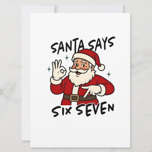 Invitation Santa Says Six Seven 6 7 Funny Brainrot Christmas (Devant)