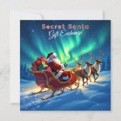 Invitation Santa Sleigh & Northern Lights Secret Santa Party (Devant)