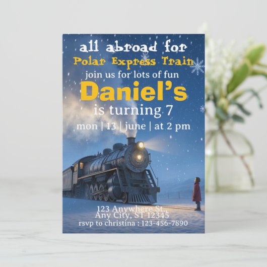 Invitation santa train polar express (Debout devant)