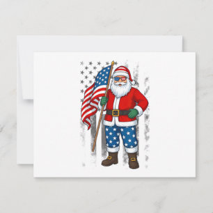 Invitation Santa USA Drapeau Américain Noël En Juillet Joyeux