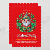 Invitation Santa's Enchanted Elf Christmas Party (Devant / Derrière)