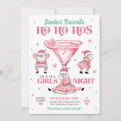 Invitation Santas Favoris Filles Fête de Noël de nuit (Devant)