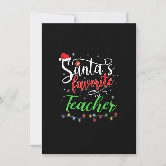 Invitation Santas Professeur Favori Funny Noël Père Noël (Devant)