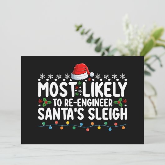 Invitation Santas Sleigh Noël, Ingénieur (Debout devant)