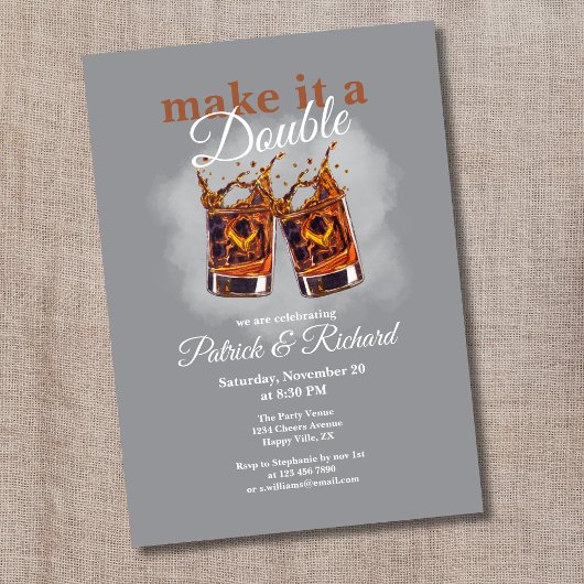 Invitation Santé Double célébration Verre à Whisky