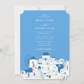 Invitation Santorin Destination Mariage de l'île grecque (Devant)