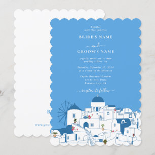 Invitation Santorin Destination Mariage de l'île grecque