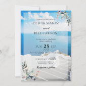 Invitation Santorin, Grèce Destination personnalisable mariag (Devant)