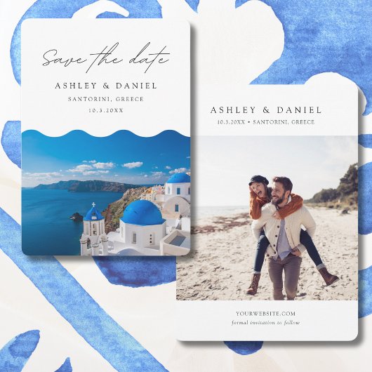 Invitation Santorin Mariage Grèce Enregistrer la date