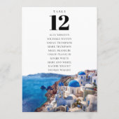 Invitation Santorini Grèce Tableau Numéro de siège (Dos)