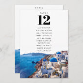 Invitation Santorini Grèce Tableau Numéro de siège (Devant / Derrière)