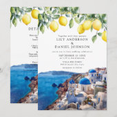 Invitation Santorini Greece Lemons All In One Wedding (Devant / Derrière)