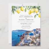 Invitation Santorini Greece Lemons Wedding (Devant)