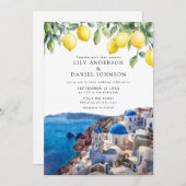 Invitation Santorini Greece Lemons Wedding (Devant / Derrière)