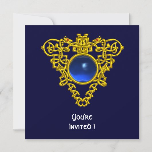 Invitation Saphir bleu CELTIC HEART (Devant)