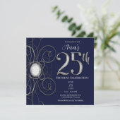 Invitation Saphir Bleu & Diamant Argent 25 25ème Anniversaire (Debout devant)