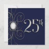 Invitation Saphir Bleu & Diamant Argent 25 25ème Anniversaire (Dos)
