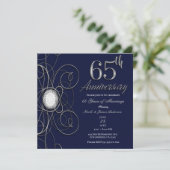 Invitation Saphir Bleu & Diamant Argent 65 65e Anniversaire (Debout devant)