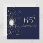 Invitation Saphir Bleu & Diamant Argent 65 65e Anniversaire (Dos)