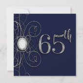 Invitation Saphir bleu et diamant argent 65 65e anniversaire (Dos)