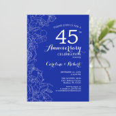 Invitation Saphir Floral 45e Anniversaire (Debout devant)