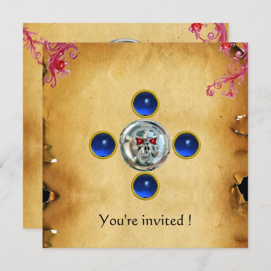 Invitation Saphir SKULL RIDERS (Devant / Derrière)