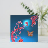 Invitation SAPHIRE BLEURIER rose vif, rouge (Debout devant)