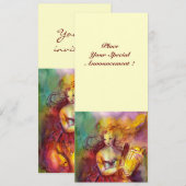 Invitation SAPHO, rouge jaune vert brillant (Devant / Derrière)