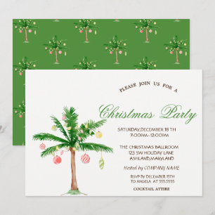 Invitation Sapin de Noël au palmier Fête de Noël