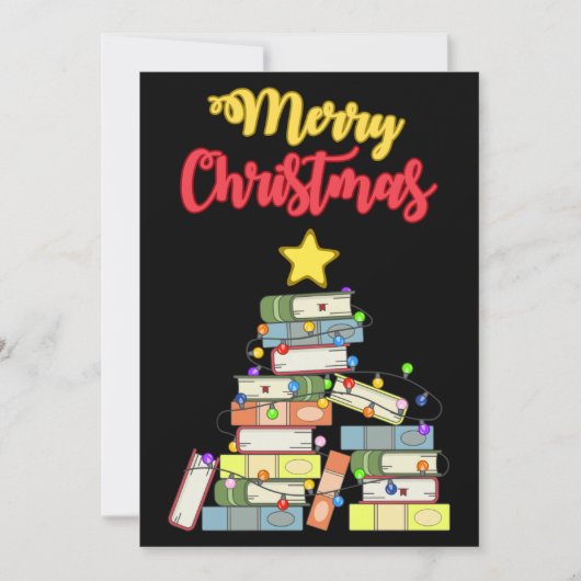 Invitation Sapin de Noël bibliophile I (Devant)